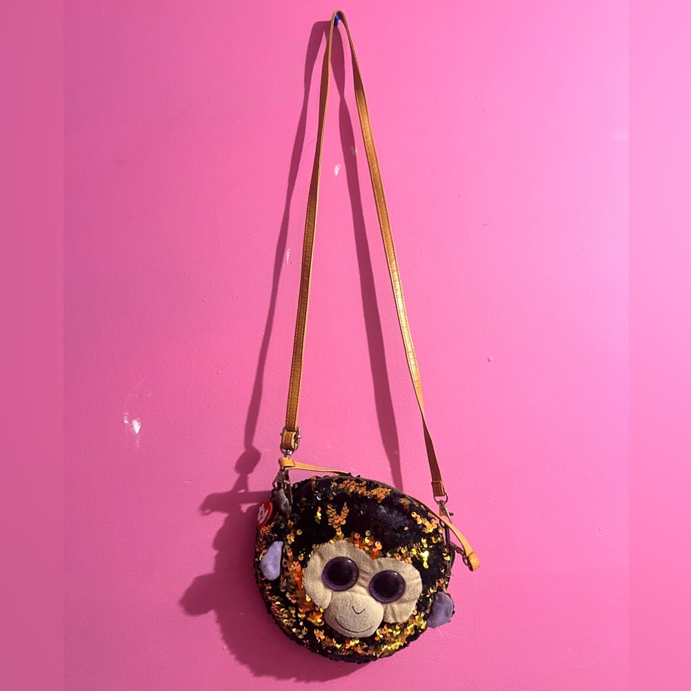 Monkey TY beanie baby purse